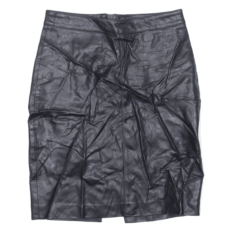 GINA TRICOT Faux Leather Womens Pencil Skirt Black Short Viscose M cashmere skirt rich