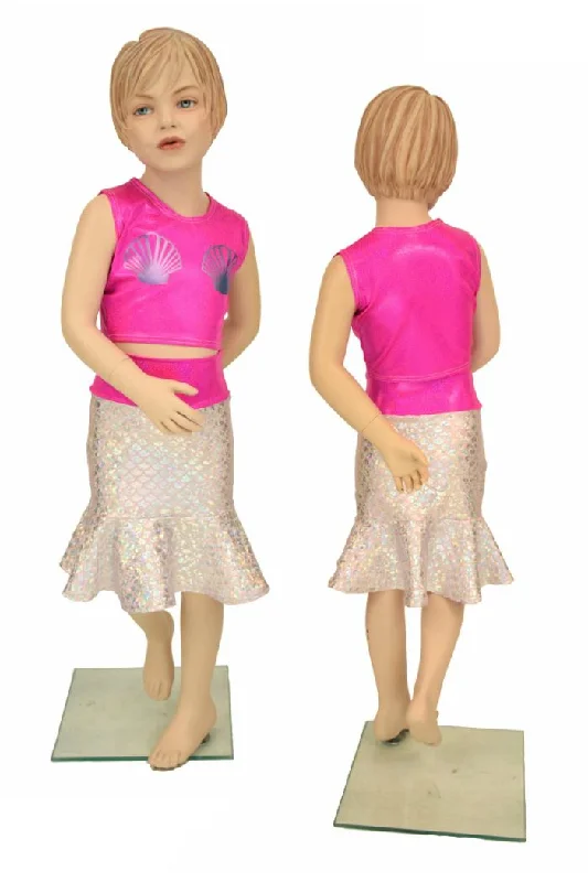 Girls "Splish" Mermaid Skirt & Top Set seamless skirt comfort
