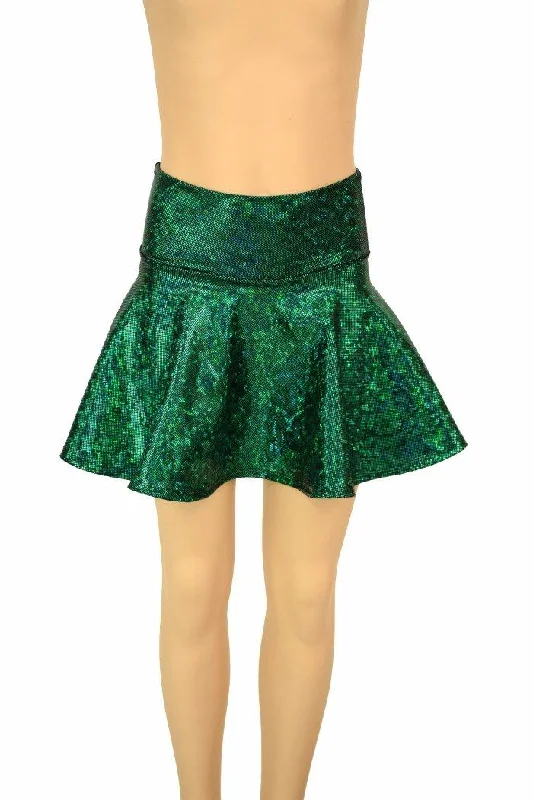 Green Kaleidoscope Kids Skirt or Skort velvet skirt plush