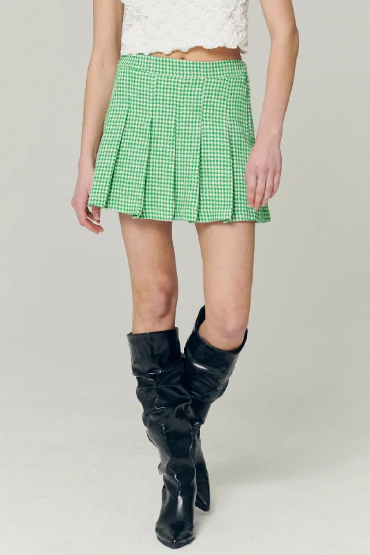 Haley Houndstooth Pleated Skort lace skirt feminine