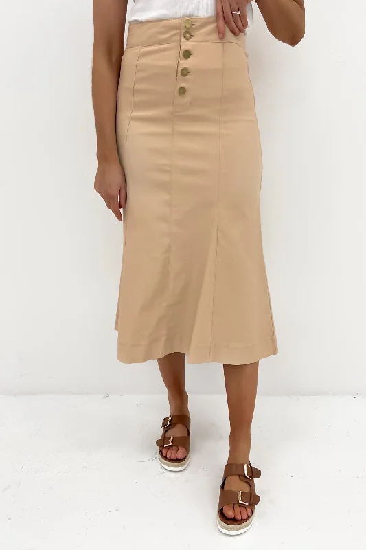 Halsey Midi Skirt Sand wool skirt warm