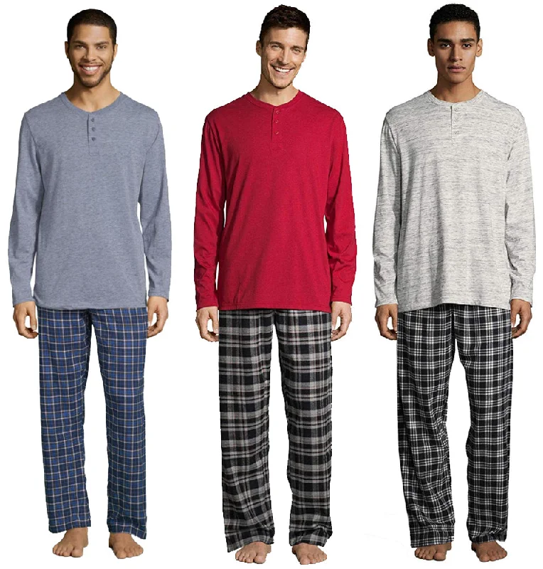 Hanes Men's Pajamas EcoSmart Flannel Plaid Pants Sleep Set Super Comfy PJs Soft Stretch Leggings