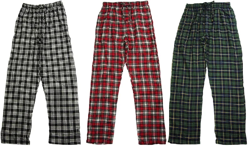 Hanes Men's Flannel Elastic Waist Sleep Pajama Lounge Pant for Men Formal Wide-Leg Pants