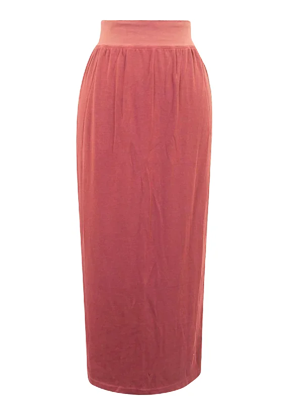 Hard Tail Luxe Midi Column Skirt CREP-29 cashmere skirt plush