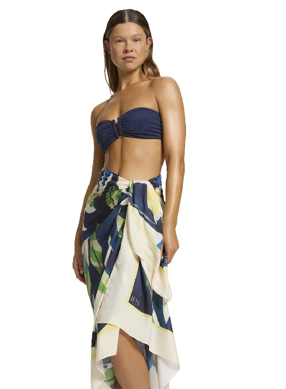 Jets Long Sarong J61361 - Ink Print mini skirt trendy
