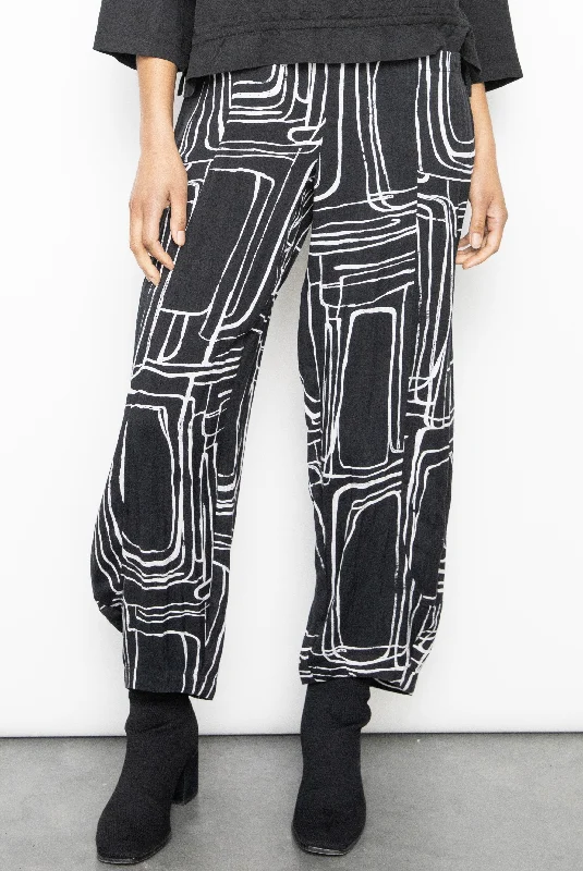 Liv By Habitat Clothes - Tencel Pleat Pocket Print Pant - FINAL SALE ITEM Trendy High-Waist Trousers