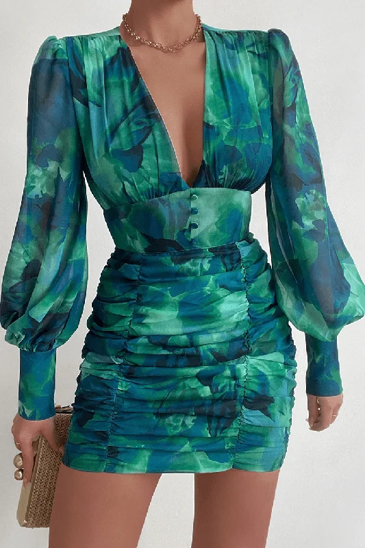 Lizbeth Mini Dress - Green Classic Shift Mini Dress