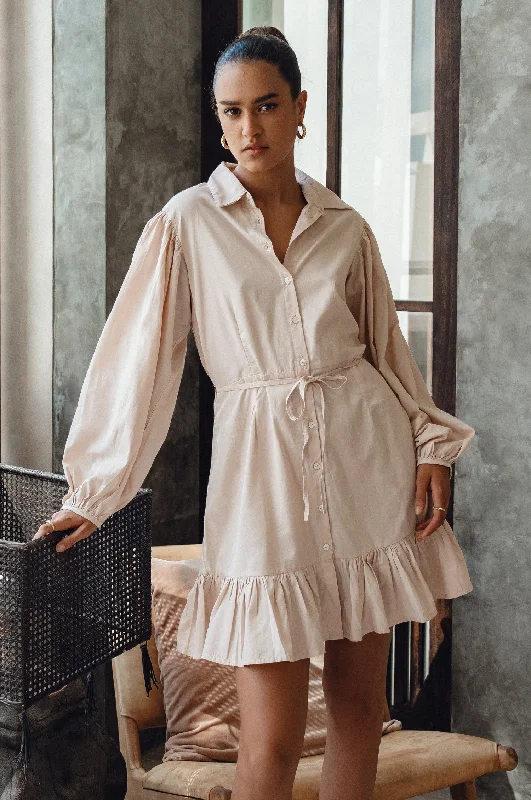 Malina Button Down Cotton Mini Dress Stylish Button-Down Mini Dress