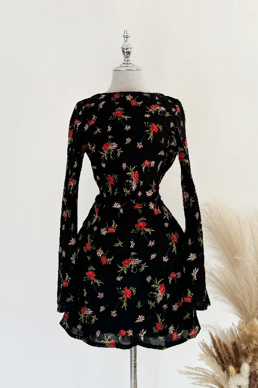Marie Floral Mini Dress Casual High-Waist Mini Dress