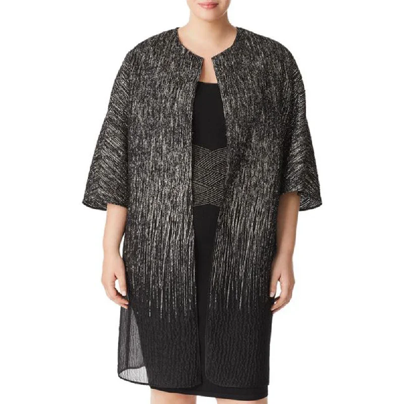 MARINA RINALDI Women's Black Festival Metallic Jacket $2455 NWT Embroidered Jacket Appliqued Jacket Beaded Jacket MARINA RINALDI Women's Black Festival Metallic Jacket $2455 NWT Embroidered Jacket Appliqued Jacket Beaded Jacket