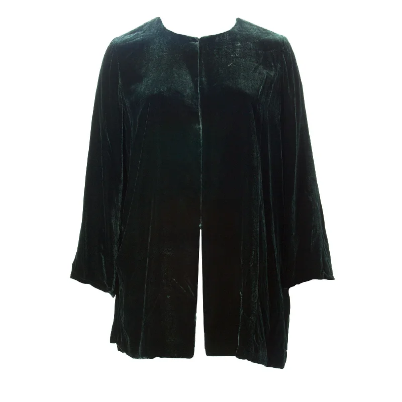 MARINA RINALDI Women's Green Casale Velour Jacket $980 NWT Satin Jacket Silk Jacket Chiffon Jacket MARINA RINALDI Women's Green Casale Velour Jacket $980 NWT Satin Jacket Silk Jacket Chiffon Jacket
