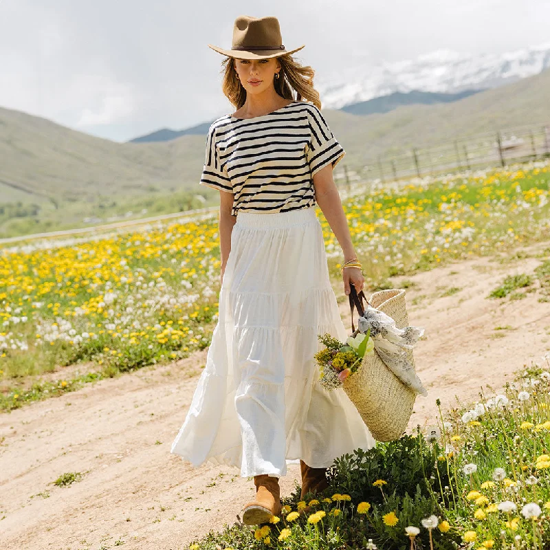 Maxi Tiered Skirt, Natural cashmere skirt fine