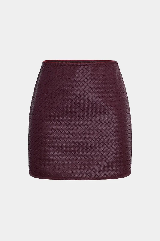 Basic Faux Leather Mini Skirt denim skirt classic