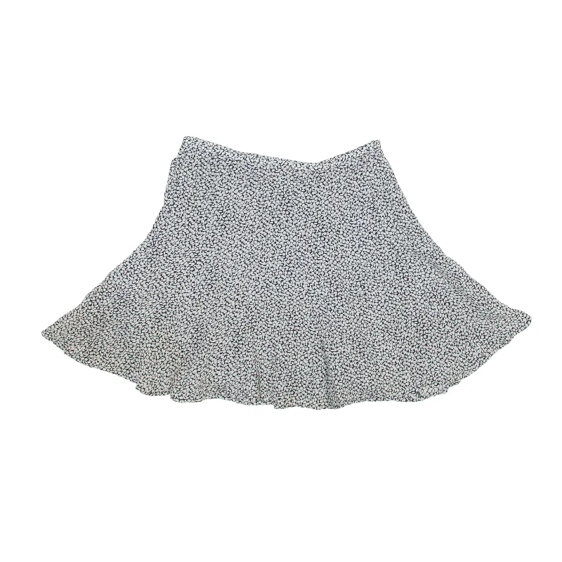 MICHAEL KORS Short Mini Skirt White Silk Spotted Womens XS cashmere skirt soft