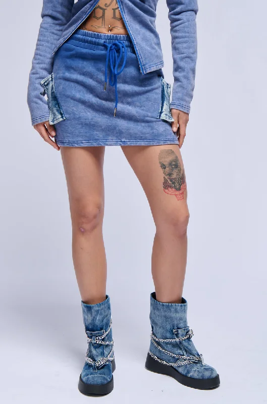 MISS POPULAR PATCH POCKET KNIT MINI SKIRT mini skirt trendy