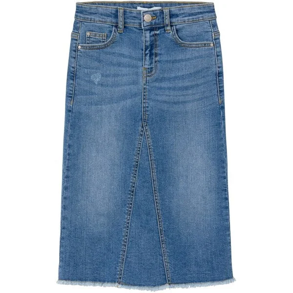 Name it Medium Blue Denim Kylie Wide Long Denim Skirt cashmere skirt rich