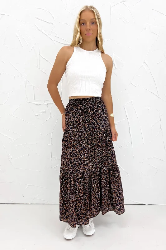 Pip Maxi Skirt Print flowy skirt hem