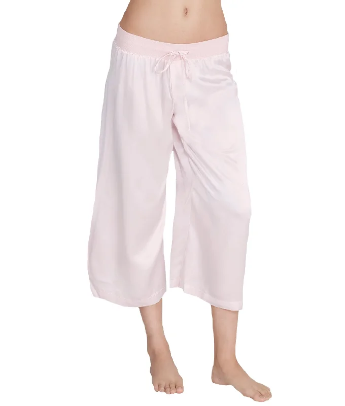 PJ Harlow Women's Jolie Satin Ankle Pants Comfy Zip-Up Pants