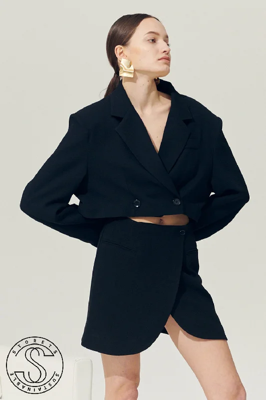 Re:born Eva Tulip Wrap Mini Skirt cashmere skirt soft
