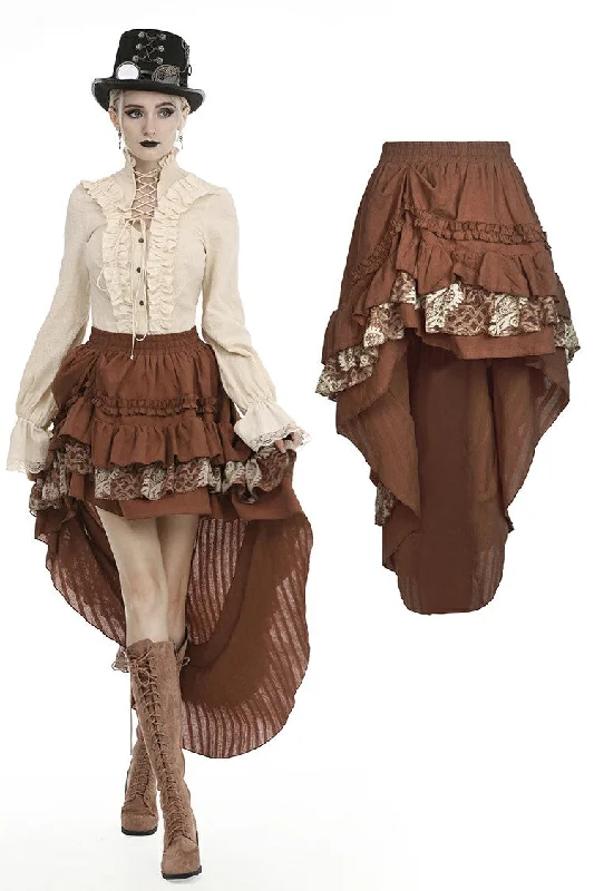 Steampunk frilly cocktail skirt KW185 flowy skirt hem