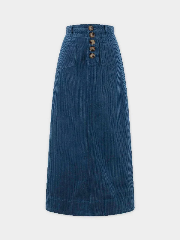 Straight Pocket Skirt-Sapphire denim skirt classic