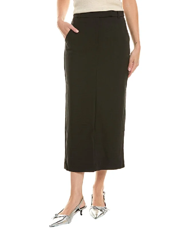T Tahari Editor High-Waist Maxi Skirt silk skirt luxurious