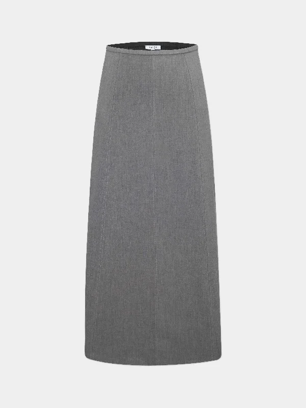 The Basic Flare Skirt 37"-Grey denim skirt casual