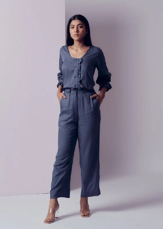 Tokyo Pants- Blue Lagoon Classic Bootcut Trousers