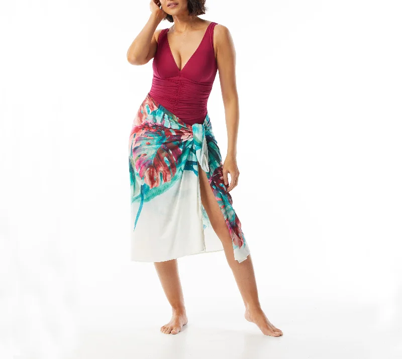 Topaz oversized wrap sarong low waist skirt