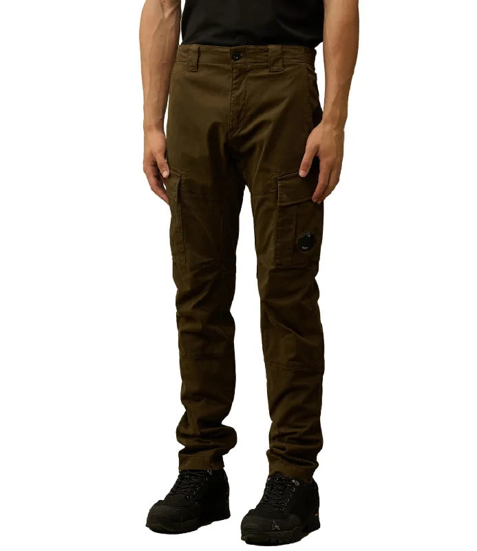 STRETCH SATEEN ERGONOMIC LENS DOUBLE CARGO PANTS Fashionable Tapered Leg Pants