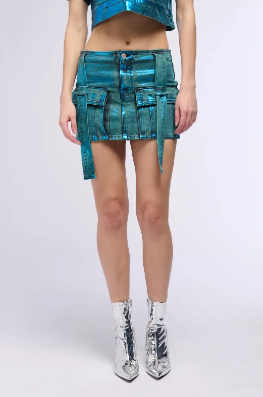 VIENNA MINERAL WASH MINI SKIRT silk skirt sleek