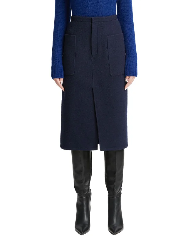 Vince Brushed Wool-Blend Pencil Skirt athletic skirt fit