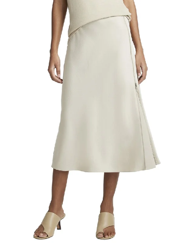 Vince Side Zipper Slip Skirt leather skirt sleek