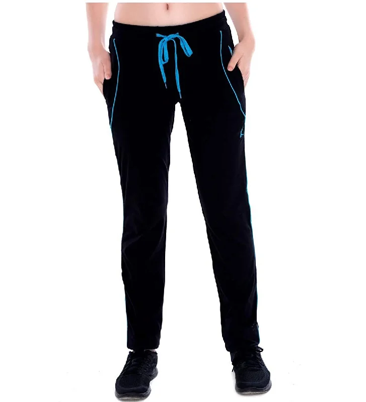 Lovable Cotton Slim Fit Black Track Pants For Women Sleek Black Pants