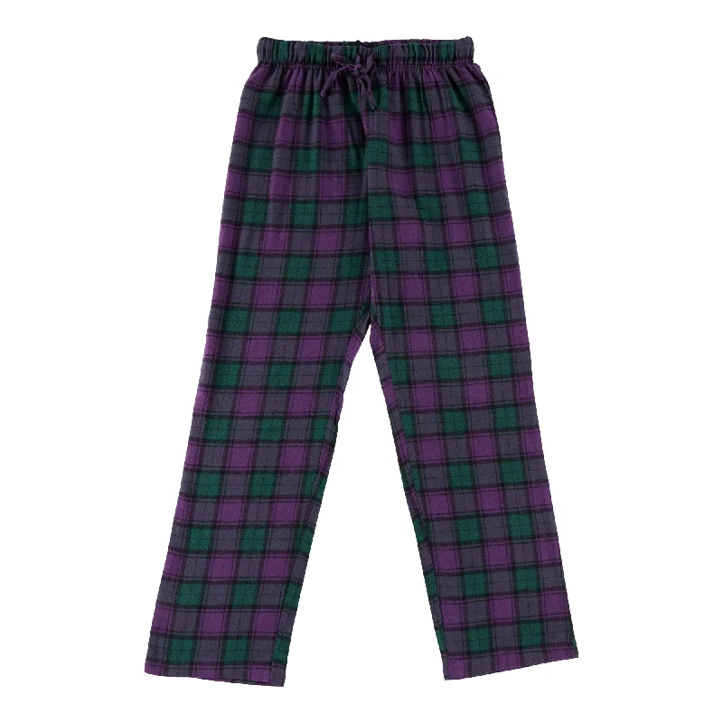 Women's Cotton Flannel Pants with Plaid Print Soft Sweatpants Style