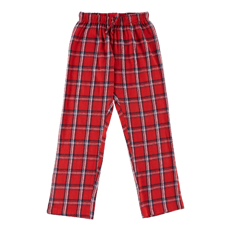 Women's Cotton Flannel Pants with Plaid Print Modern Skinny Pants