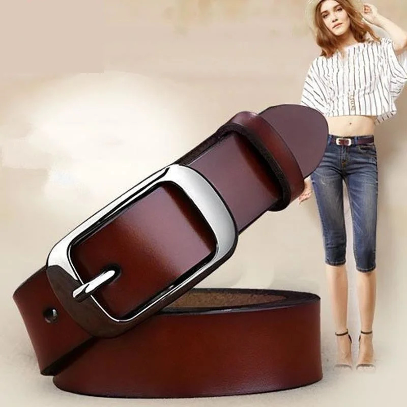 Women's Genuine Cowhide Leather All-Match Fashion for Casual Pants Trendy Work Pants